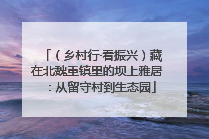 （乡村行·看振兴）藏在北魏重镇里的坝上雅居：从留守村到生态园