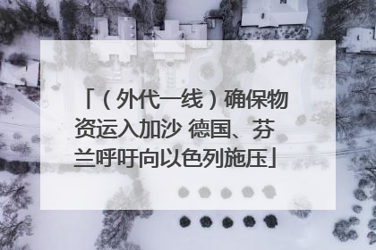 （外代一线）确保物资运入加沙 德国、芬兰呼吁向以色列施压