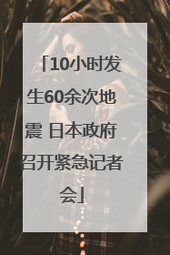 10小时发生60余次地震 日本政府召开紧急记者会