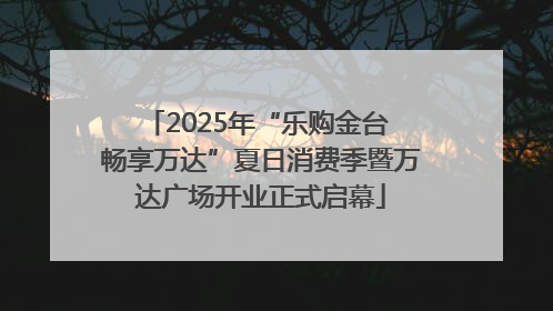 2025年“乐购金台 畅享万达”夏日消费季暨万达广场开业正式启幕