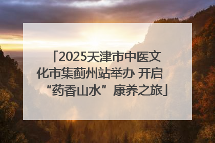 2025天津市中医文化市集蓟州站举办 开启“药香山水”康养之旅
