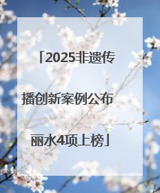 2025非遗传播创新案例公布 丽水4项上榜