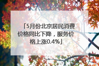 5月份北京居民消费价格同比下降，服务价格上涨0.4%